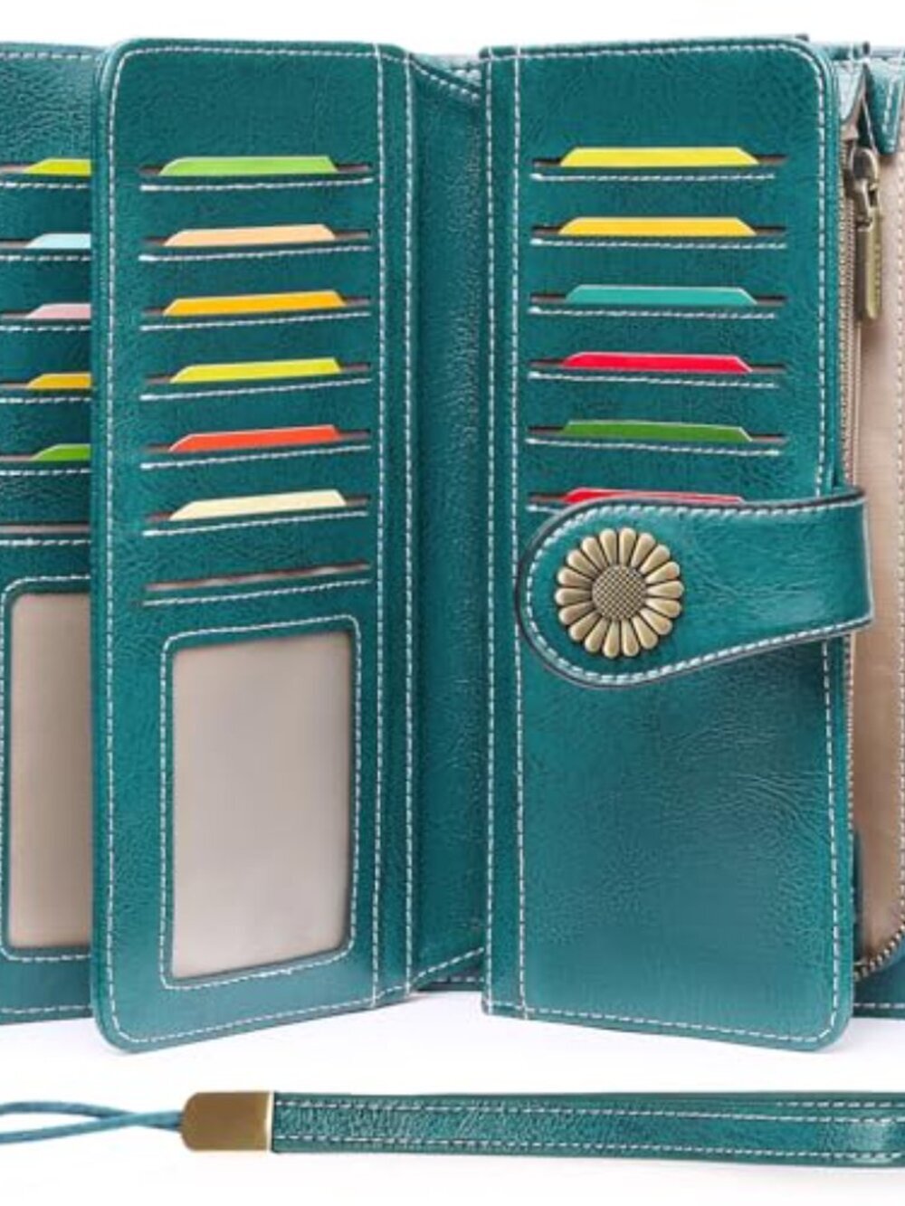 BRAND NEW Women Leather Wallet RFID Blocking Wristlet with RFID Blocking - Picture 5 of 6